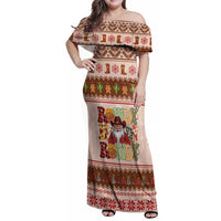 Howdy Christmas Family Matching Off Shoulder Maxi Dress and Hawaiian Shirt Cowboy Santa Western Xmas - Wonder Print Shop