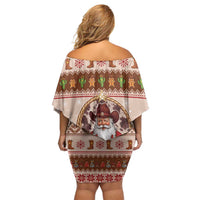 Howdy Christmas Family Matching Off Shoulder Short Dress and Hawaiian Shirt Cowboy Santa Western Xmas - Wonder Print Shop