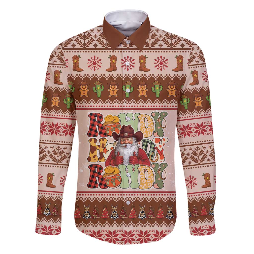 Howdy Christmas Family Matching Short Sleeve Bodycon Dress and Hawaiian Shirt Cowboy Santa Western Xmas - Wonder Print Shop