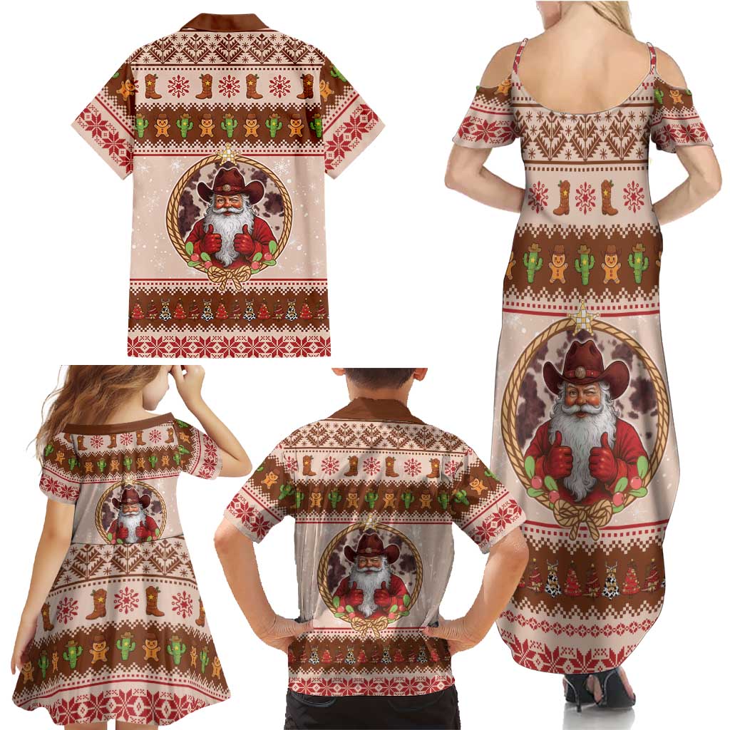Howdy Christmas Family Matching Summer Maxi Dress and Hawaiian Shirt Cowboy Santa Western Xmas - Wonder Print Shop
