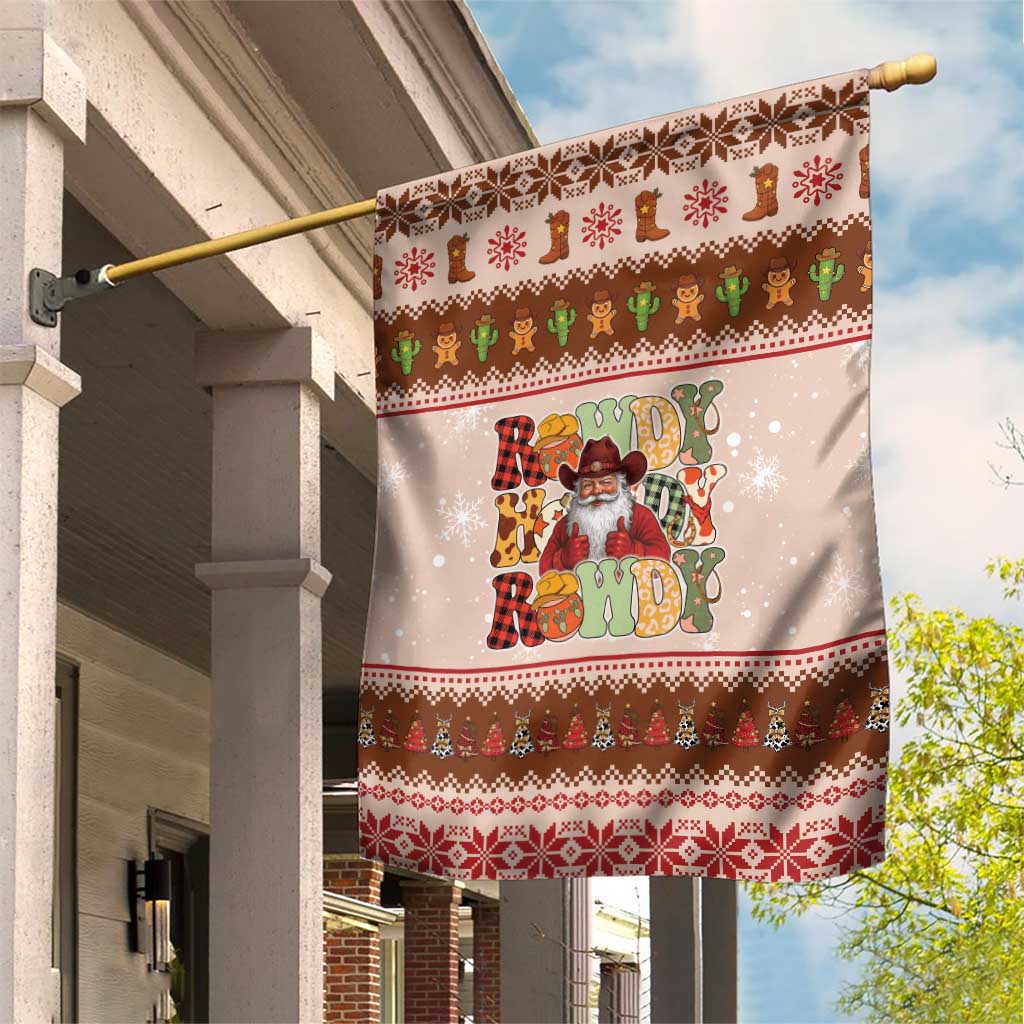 Howdy Christmas Garden Flag Cowboy Santa Western Xmas - Wonder Print Shop