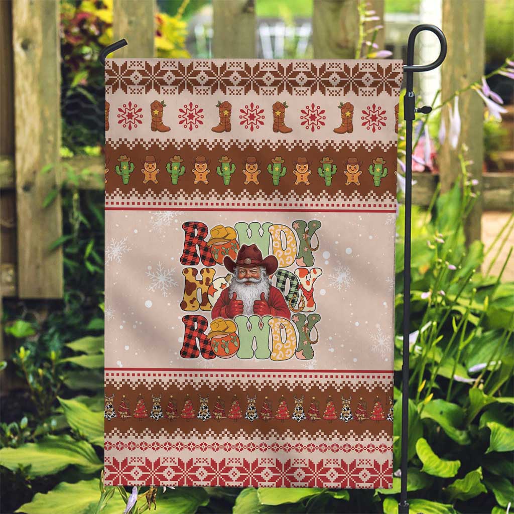 Howdy Christmas Garden Flag Cowboy Santa Western Xmas - Wonder Print Shop