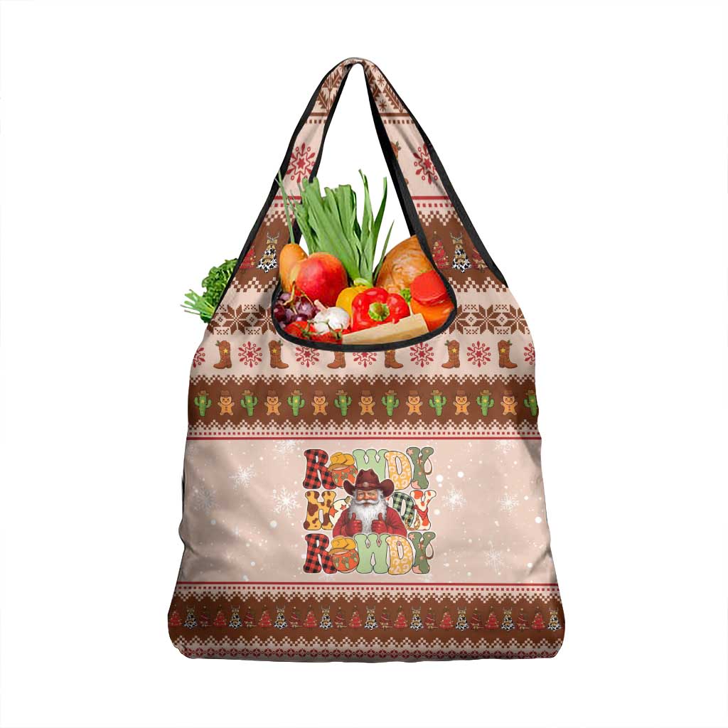 Howdy Christmas Grocery Bag Cowboy Santa Western Xmas - Wonder Print Shop