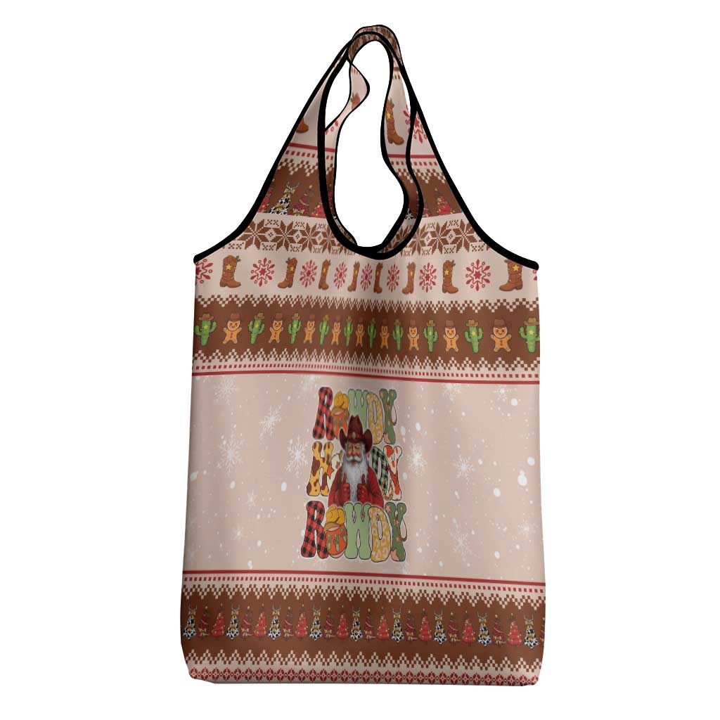 Howdy Christmas Grocery Bag Cowboy Santa Western Xmas - Wonder Print Shop