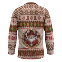 Howdy Christmas Hockey Jersey Cowboy Santa Western Xmas - Wonder Print Shop