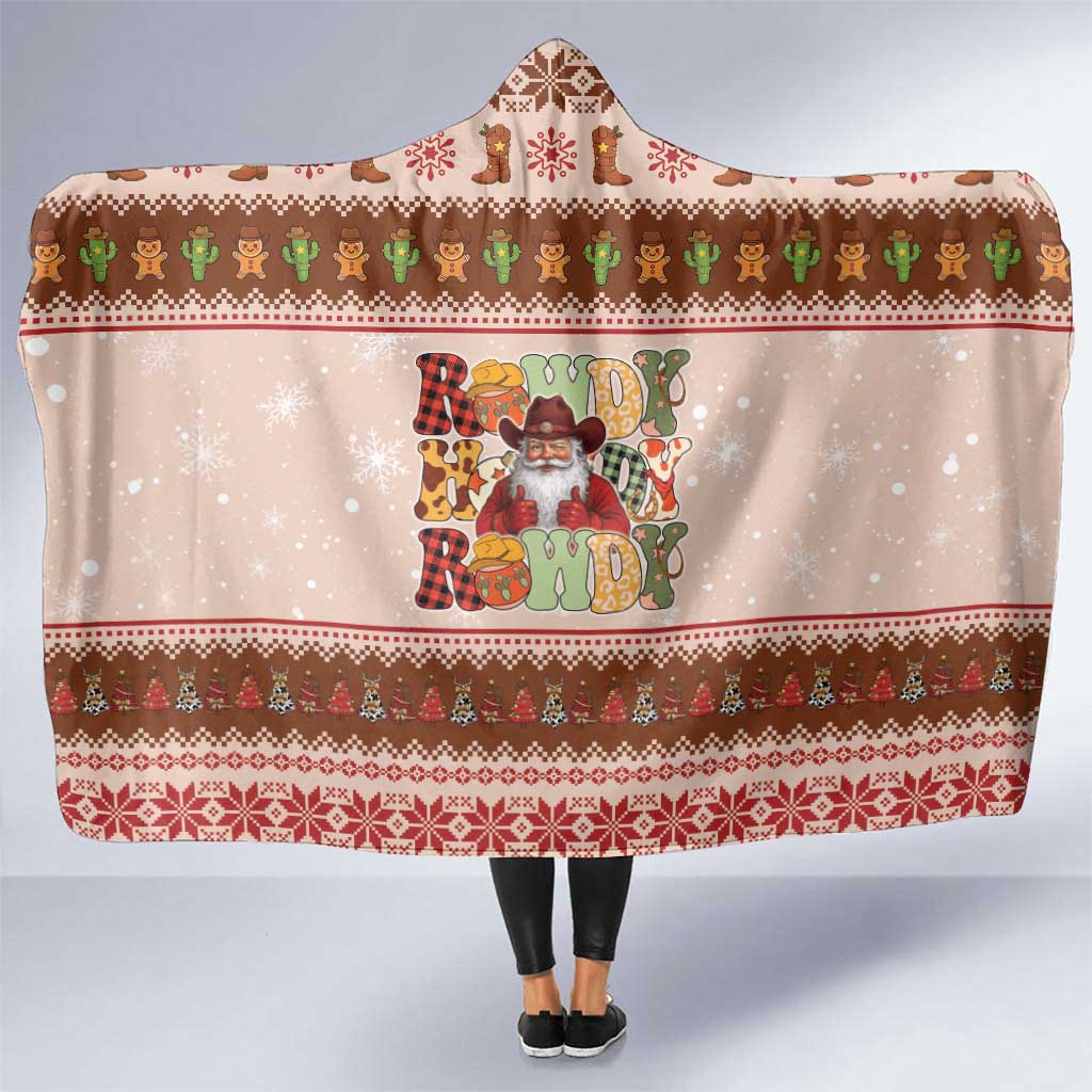 Howdy Christmas Hooded Blanket Cowboy Santa Western Xmas - Wonder Print Shop