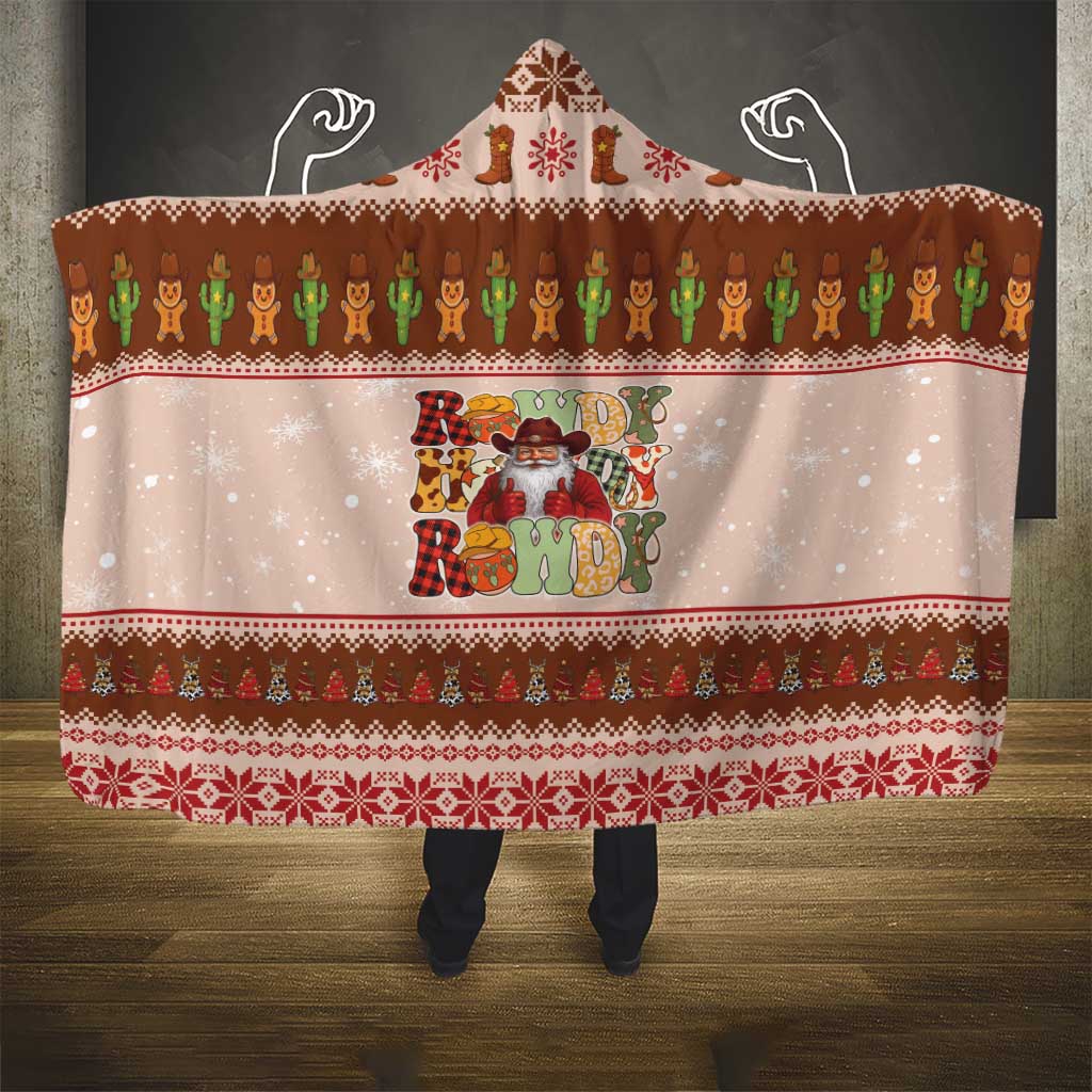 Howdy Christmas Hooded Blanket Cowboy Santa Western Xmas - Wonder Print Shop