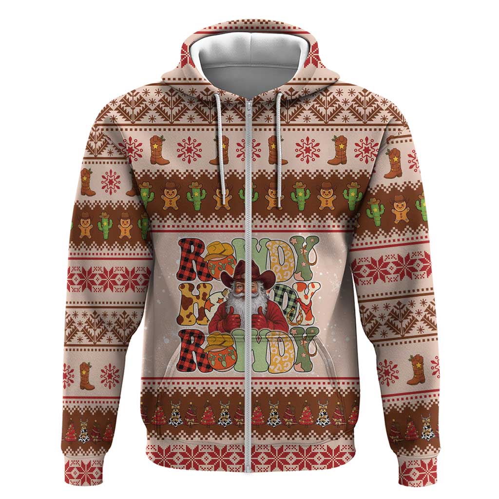 Howdy Christmas Hoodie Cowboy Santa Western Xmas - Wonder Print Shop