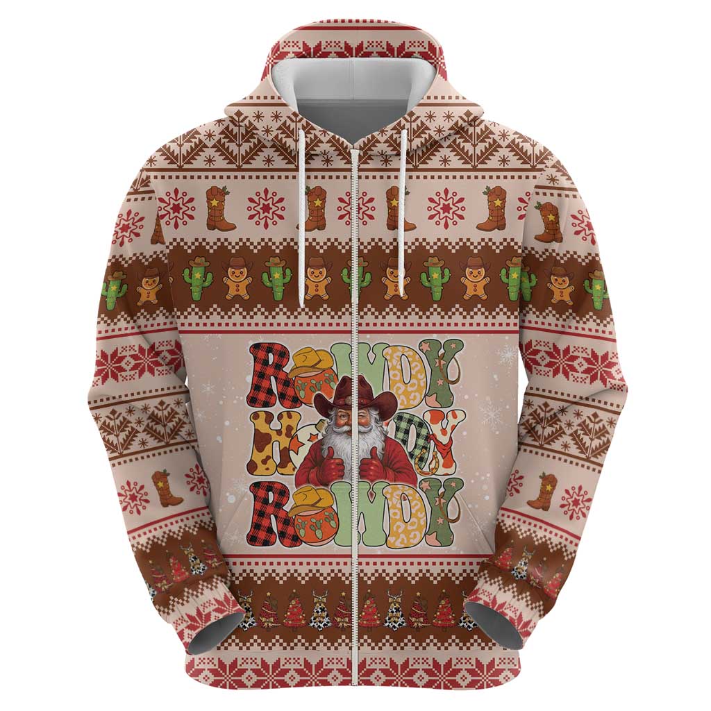 Howdy Christmas Hoodie Cowboy Santa Western Xmas - Wonder Print Shop