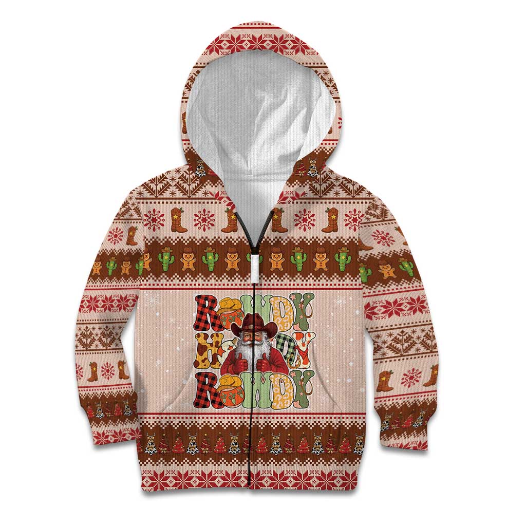 Howdy Christmas Kid Hoodie Cowboy Santa Western Xmas - Wonder Print Shop