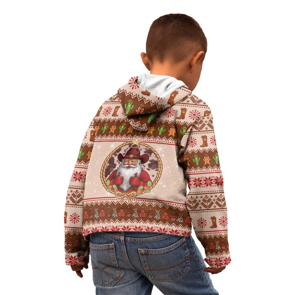 Howdy Christmas Kid Hoodie Cowboy Santa Western Xmas - Wonder Print Shop