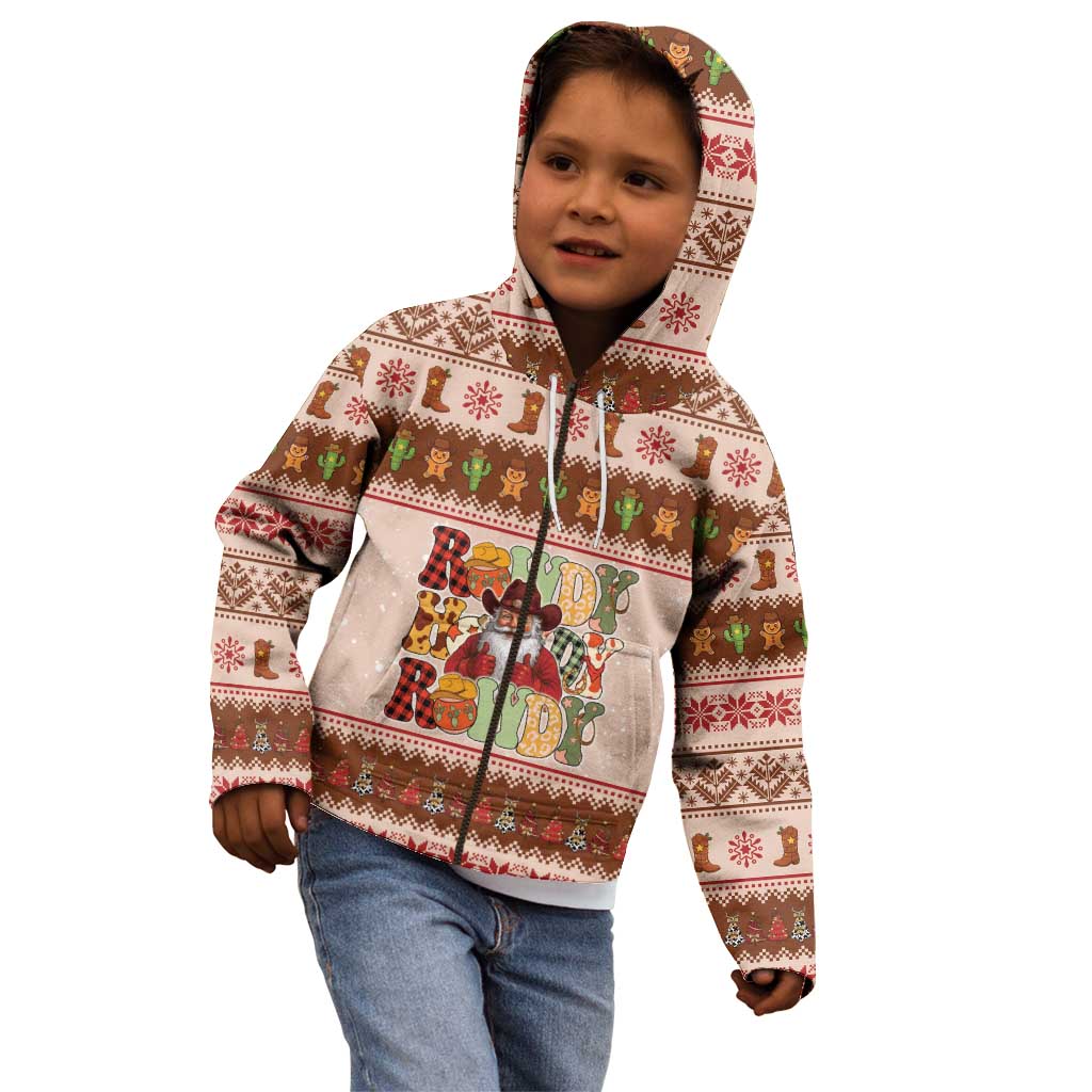 Howdy Christmas Kid Hoodie Cowboy Santa Western Xmas - Wonder Print Shop