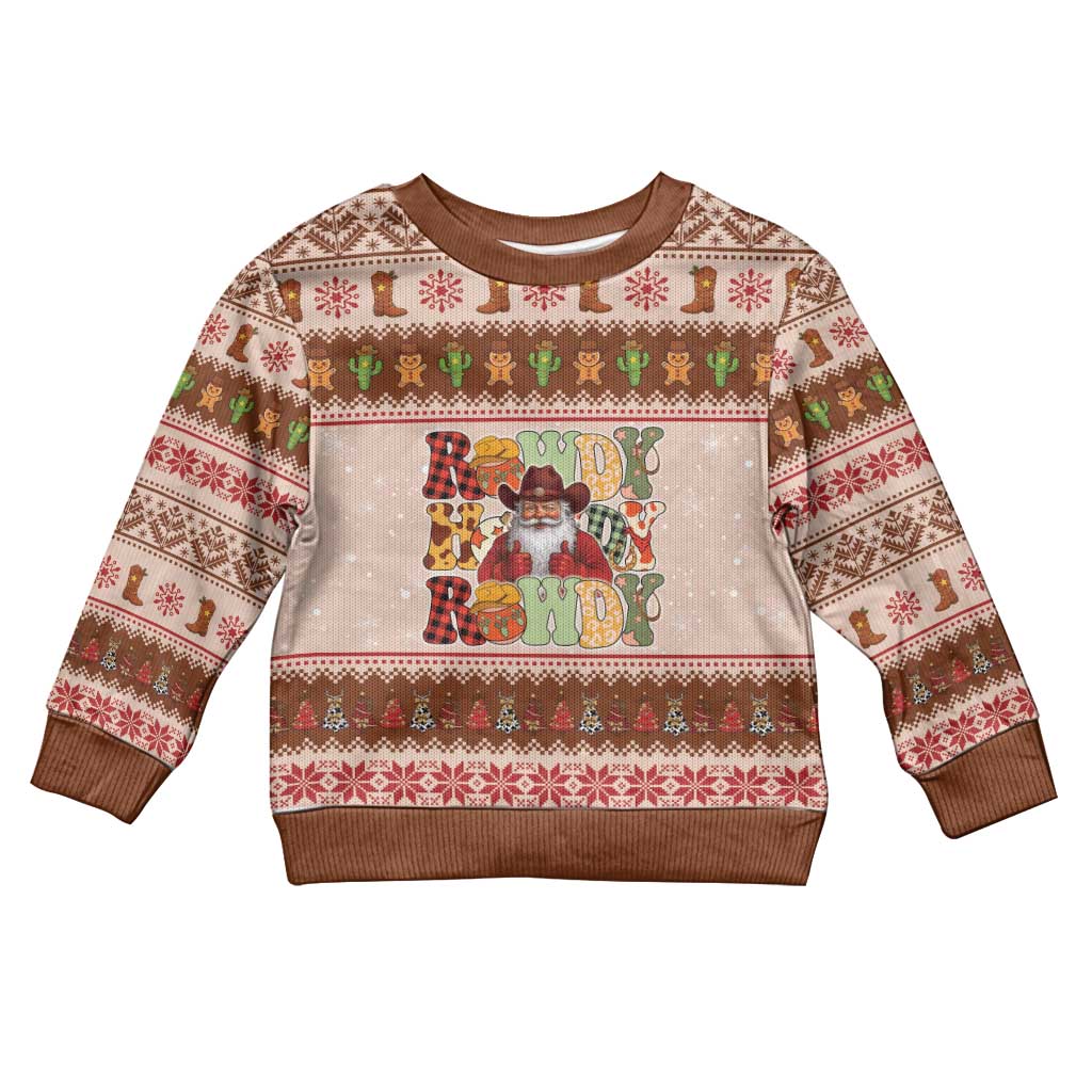 Howdy Christmas Kid Ugly Christmas Sweater Cowboy Santa Western Xmas - Wonder Print Shop