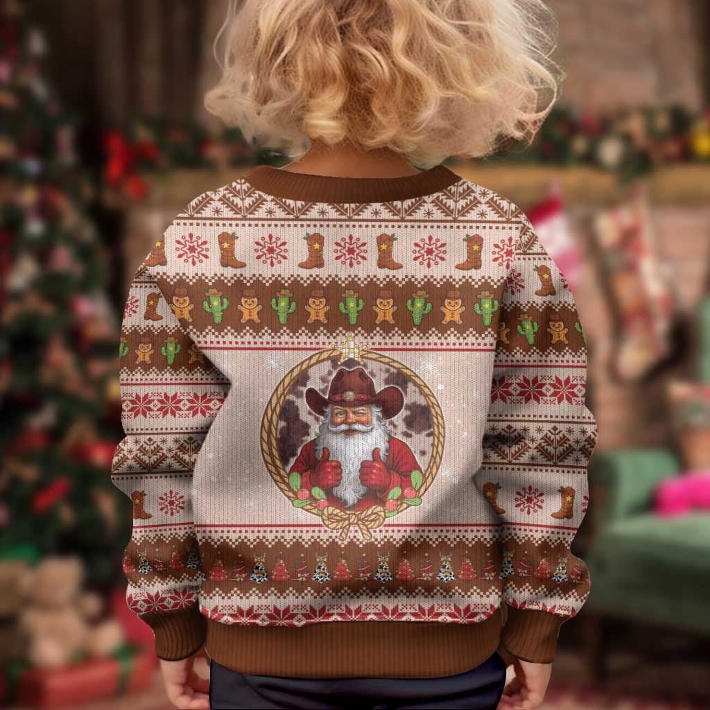 Howdy Christmas Kid Ugly Christmas Sweater Cowboy Santa Western Xmas - Wonder Print Shop