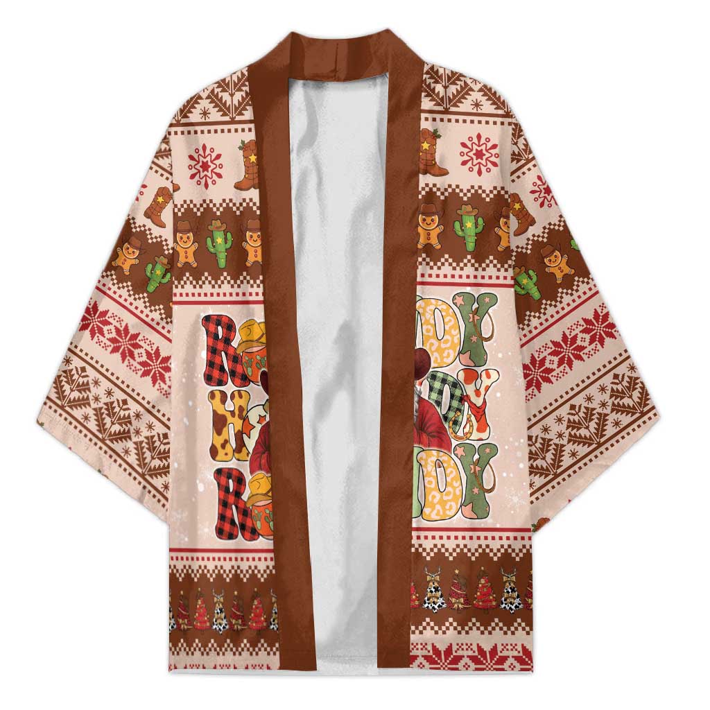Howdy Christmas Kimono Cowboy Santa Western Xmas - Wonder Print Shop