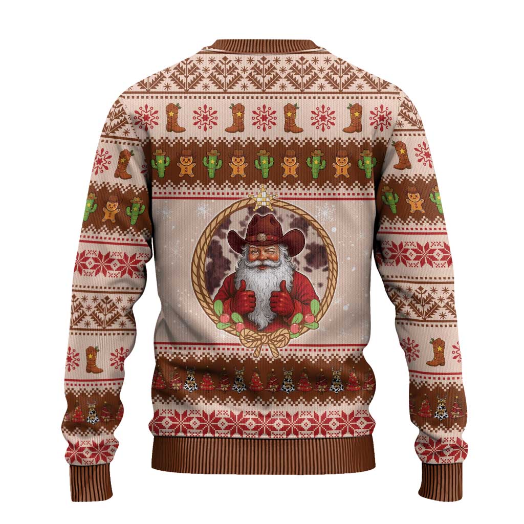 Howdy Christmas Ugly Christmas Sweater Cowboy Santa Western Xmas - Wonder Print Shop