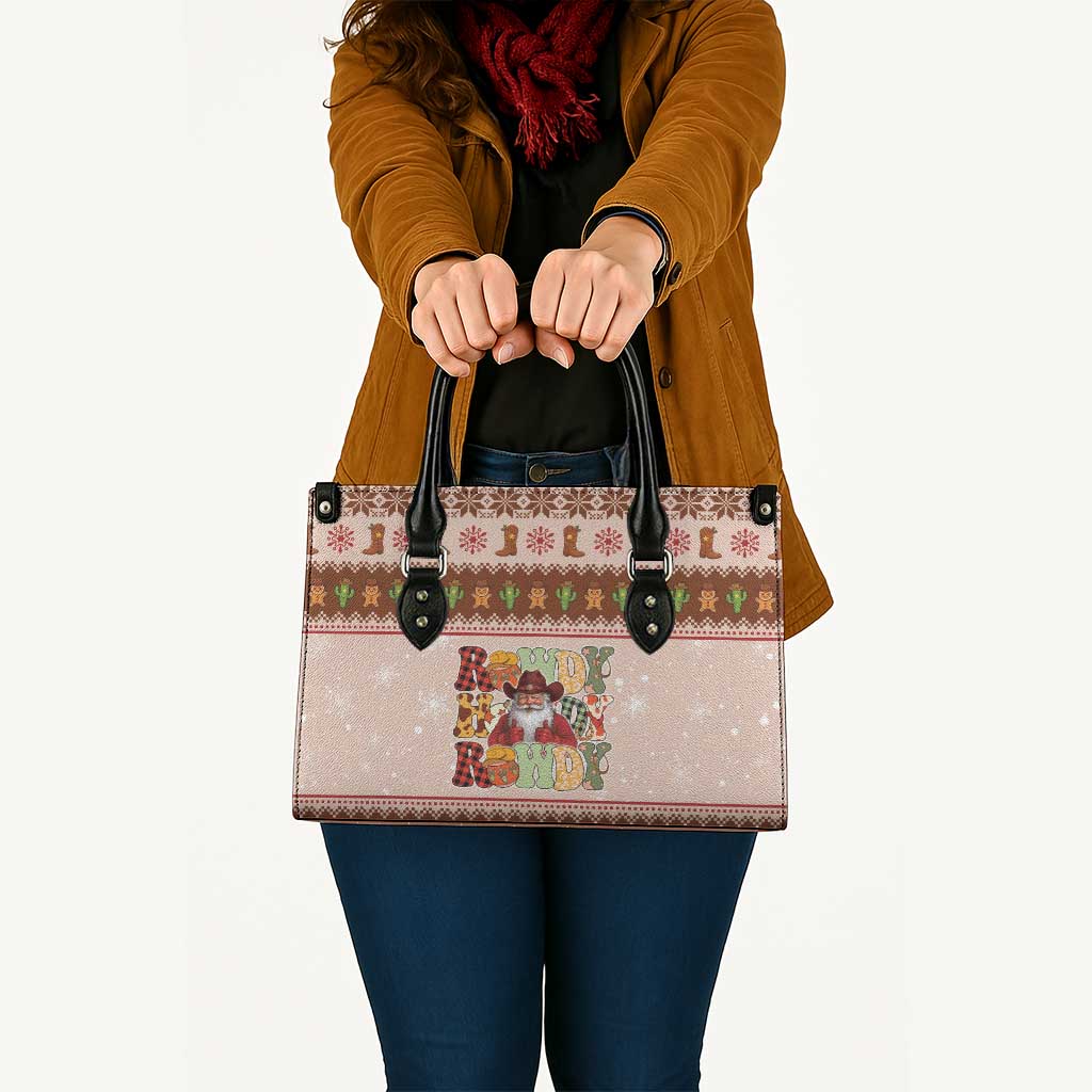 Howdy Christmas Leather Bag Cowboy Santa Western Xmas - Wonder Print Shop