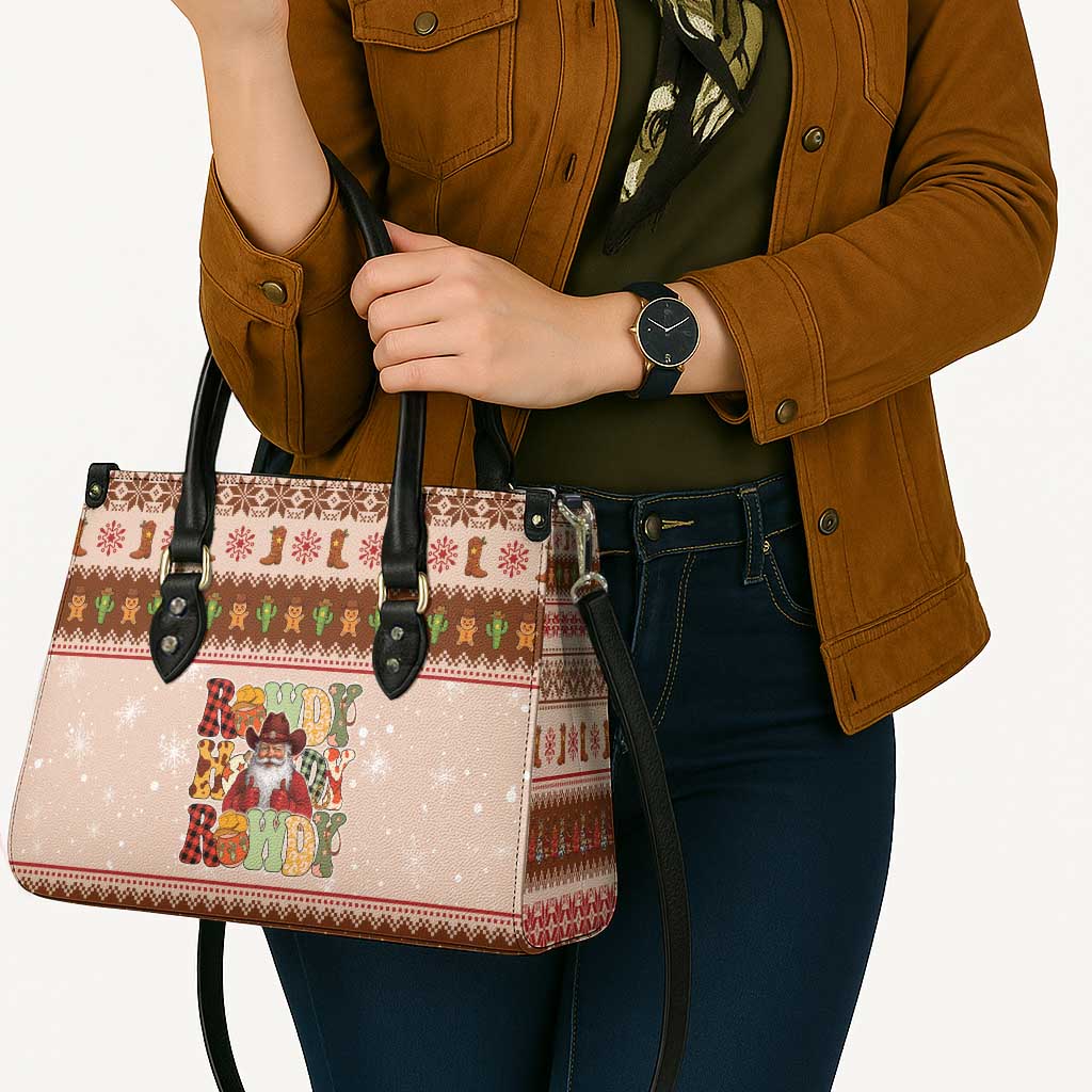 Howdy Christmas Leather Bag Cowboy Santa Western Xmas - Wonder Print Shop