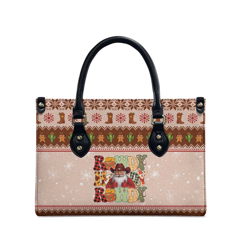 Howdy Christmas Leather Bag Cowboy Santa Western Xmas - Wonder Print Shop