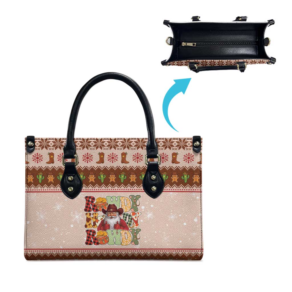 Howdy Christmas Leather Bag Cowboy Santa Western Xmas - Wonder Print Shop