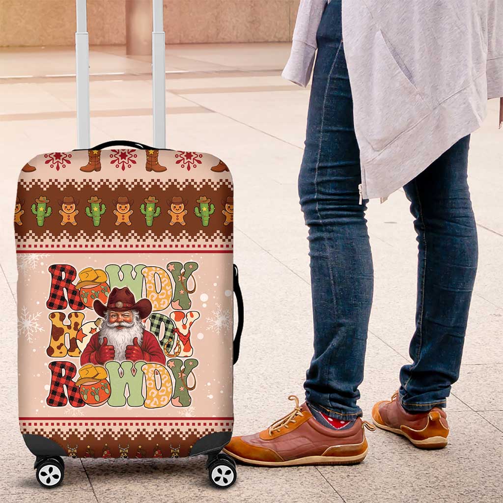 Howdy Christmas Luggage Cover Cowboy Santa Western Xmas - Wonder Print Shop