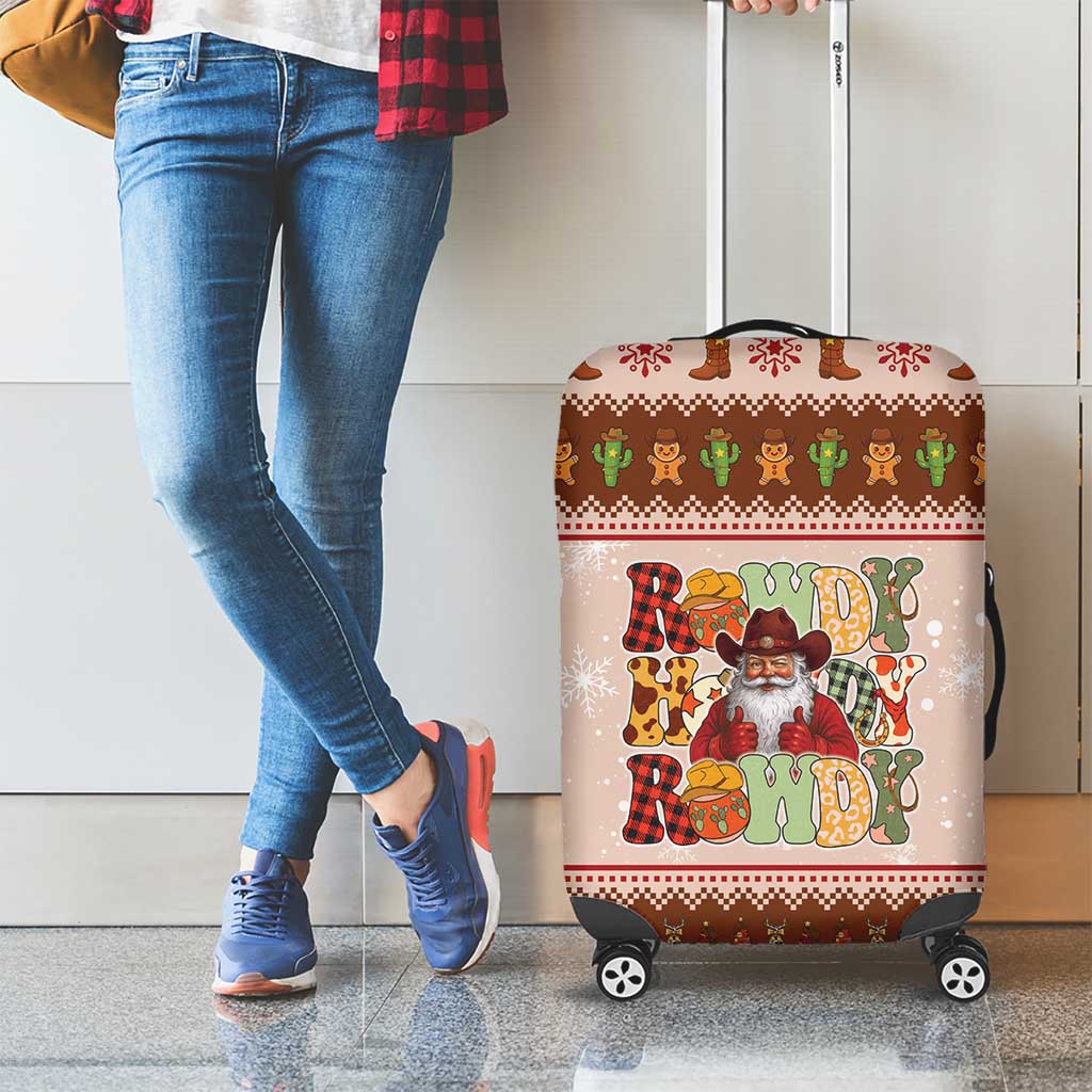 Howdy Christmas Luggage Cover Cowboy Santa Western Xmas - Wonder Print Shop