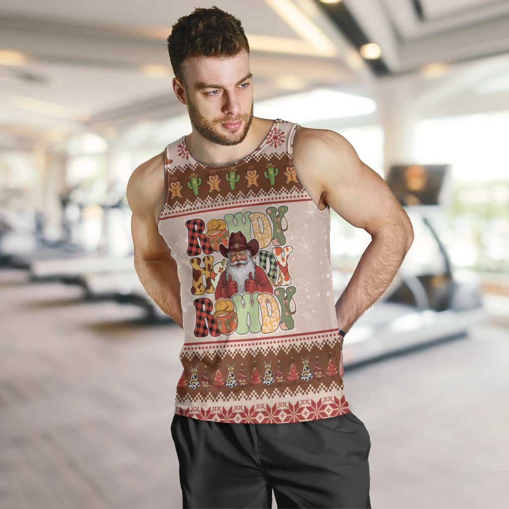 Howdy Christmas Men Tank Top Cowboy Santa Western Xmas - Wonder Print Shop