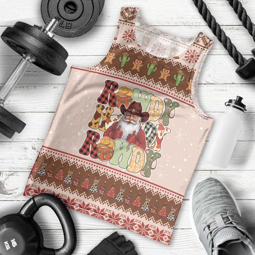 Howdy Christmas Men Tank Top Cowboy Santa Western Xmas - Wonder Print Shop