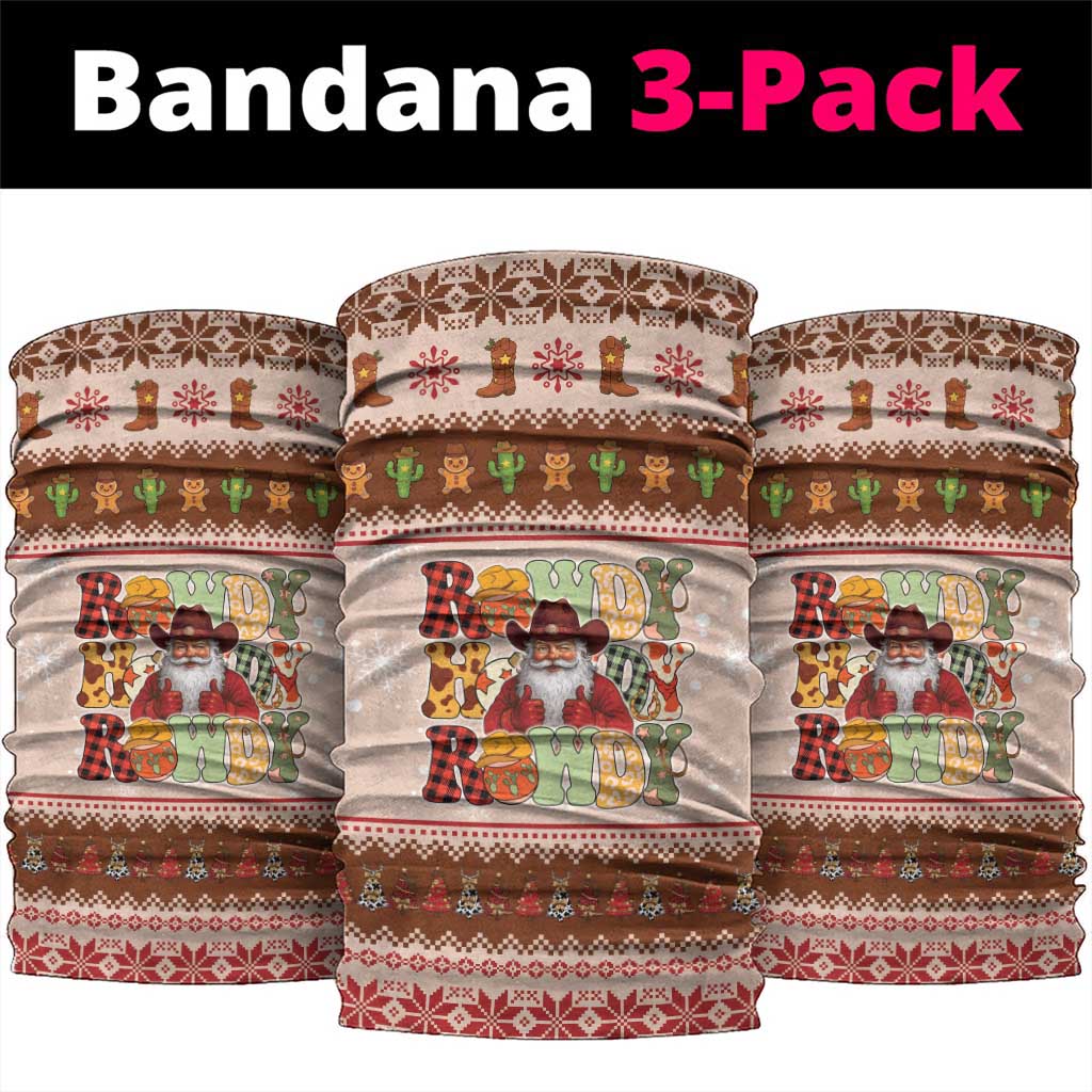 Howdy Christmas Neck Gaiter Cowboy Santa Western Xmas - Wonder Print Shop