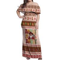 Howdy Christmas Off Shoulder Maxi Dress Cowboy Santa Western Xmas - Wonder Print Shop