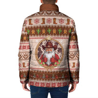 Howdy Christmas Padded Jacket Cowboy Santa Western Xmas - Wonder Print Shop