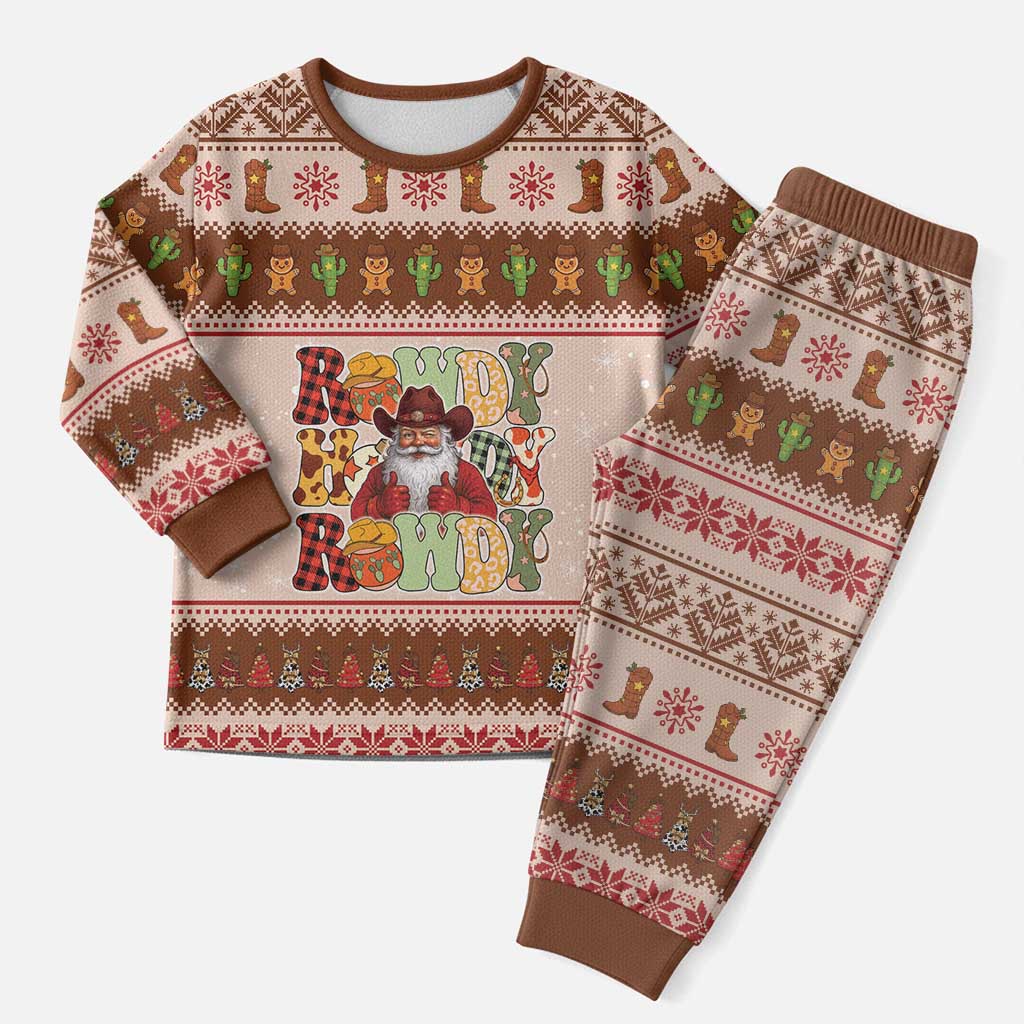 Howdy Christmas Pajama Set Cowboy Santa Western Xmas - Wonder Print Shop