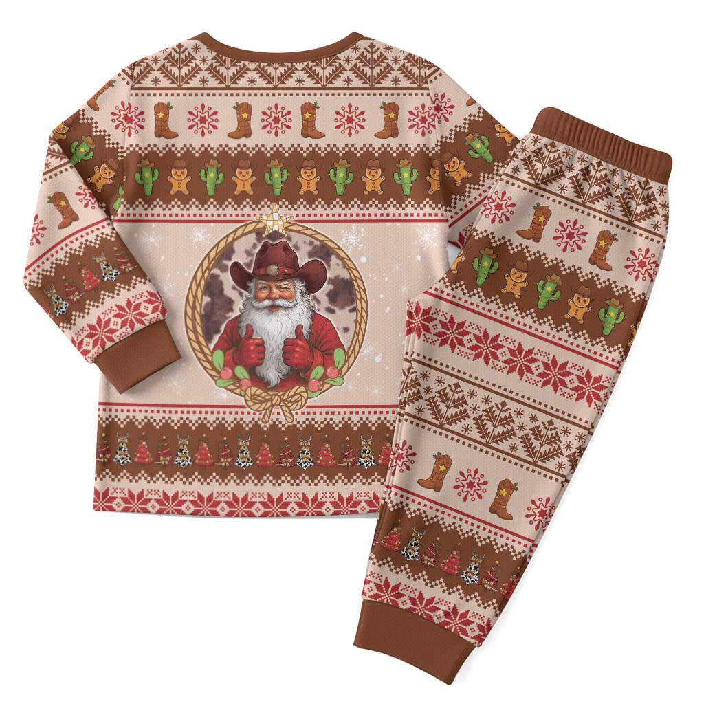 Howdy Christmas Pajama Set Cowboy Santa Western Xmas - Wonder Print Shop