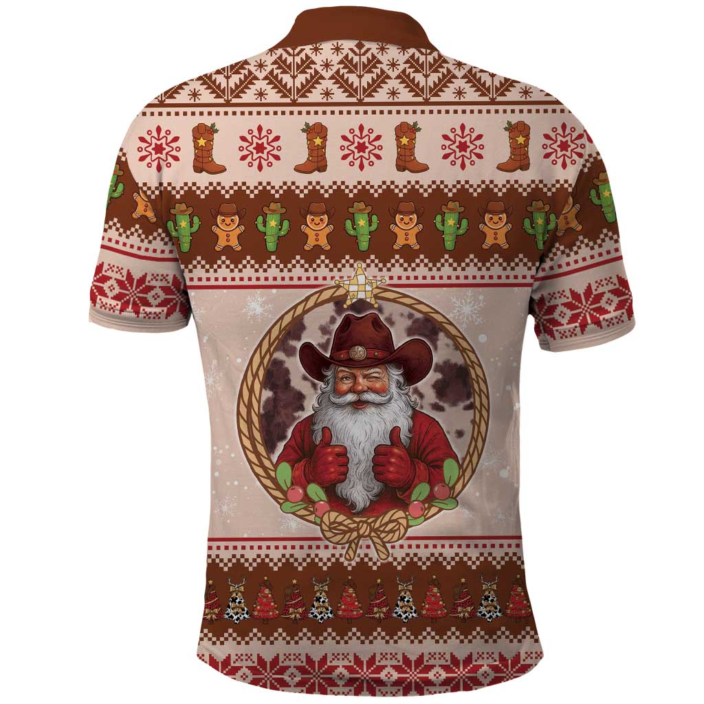 Howdy Christmas Polo Shirt Cowboy Santa Western Xmas - Wonder Print Shop
