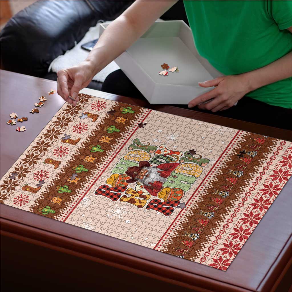 Howdy Christmas Puzzle Cowboy Santa Western Xmas - Wonder Print Shop