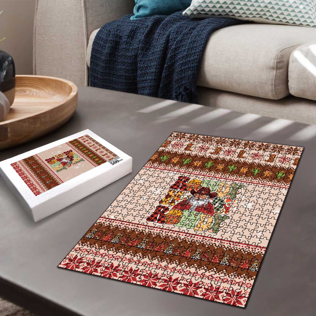 Howdy Christmas Puzzle Cowboy Santa Western Xmas - Wonder Print Shop