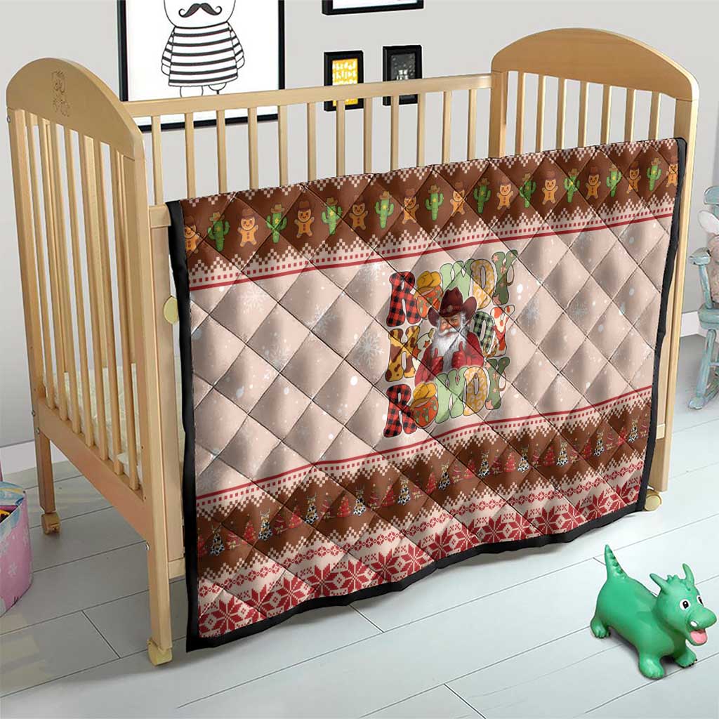 Howdy Christmas Quilt Cowboy Santa Western Xmas - Wonder Print Shop