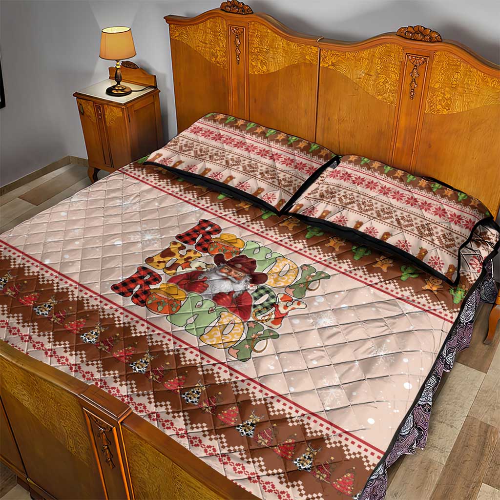 Howdy Christmas Quilt Bed Set Cowboy Santa Western Xmas - Wonder Print Shop
