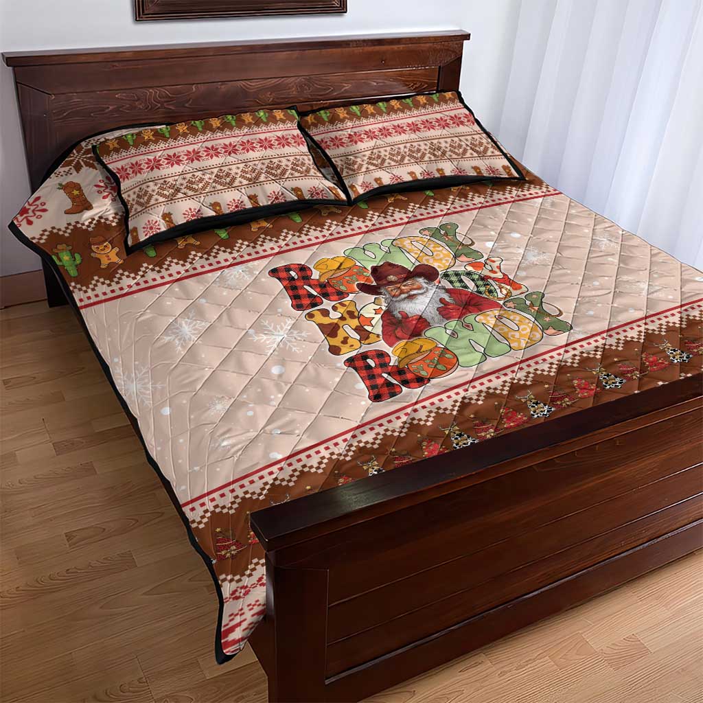 Howdy Christmas Quilt Bed Set Cowboy Santa Western Xmas - Wonder Print Shop