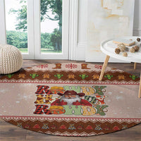 Howdy Christmas Round Carpet Cowboy Santa Western Xmas - Wonder Print Shop