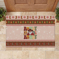 Howdy Christmas Rubber Doormat Cowboy Santa Western Xmas - Wonder Print Shop