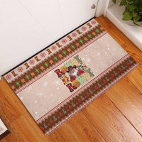 Howdy Christmas Rubber Doormat Cowboy Santa Western Xmas - Wonder Print Shop