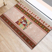Howdy Christmas Rubber Doormat Cowboy Santa Western Xmas - Wonder Print Shop