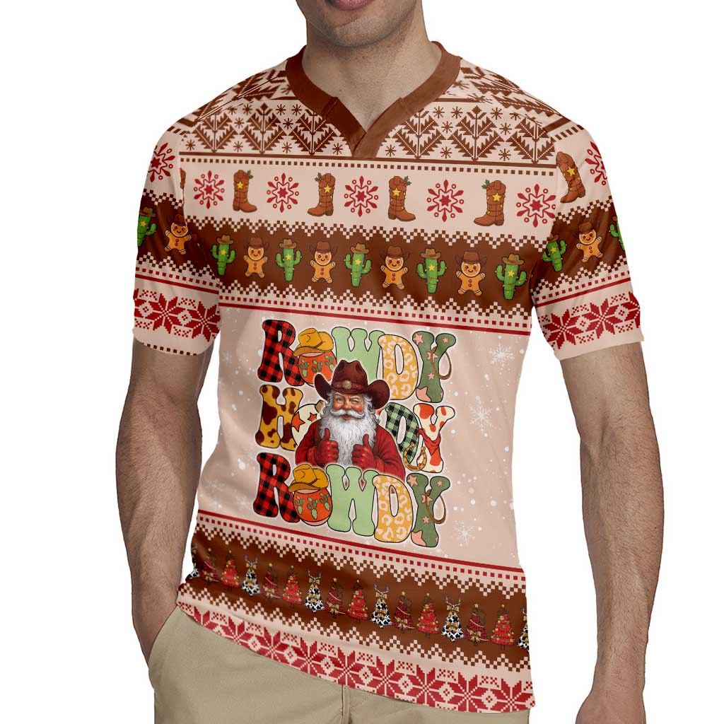 Howdy Christmas Rugby Jersey Cowboy Santa Western Xmas - Wonder Print Shop
