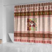 Howdy Christmas Shower Curtain Cowboy Santa Western Xmas - Wonder Print Shop