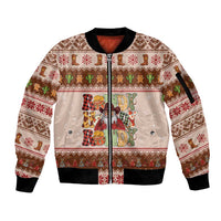 Howdy Christmas Sleeve Zip Bomber Jacket Cowboy Santa Western Xmas - Wonder Print Shop