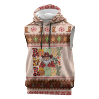 Howdy Christmas Sleeveless Hoodie Cowboy Santa Western Xmas - Wonder Print Shop
