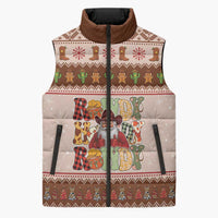Howdy Christmas Sleeveless Puffer Jacket Cowboy Santa Western Xmas - Wonder Print Shop