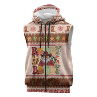 Howdy Christmas Sleeveless Zip Hoodie Cowboy Santa Western Xmas - Wonder Print Shop