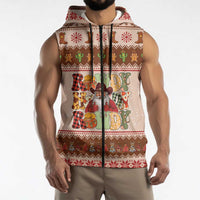 Howdy Christmas Sleeveless Zip Hoodie Cowboy Santa Western Xmas - Wonder Print Shop
